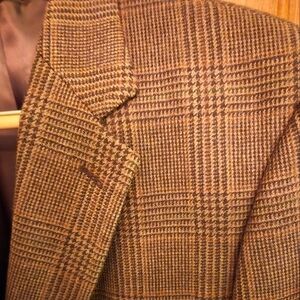 Brooks Brothers 100% Lambswool Brown Plaid Blazer